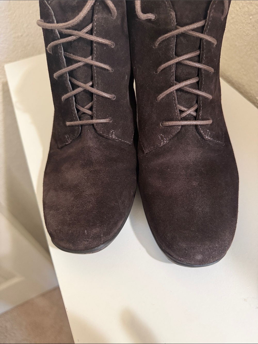 Clark’s   Suede Lace-Up Ankle Boots in Dark Brown - Picture 2 of 11